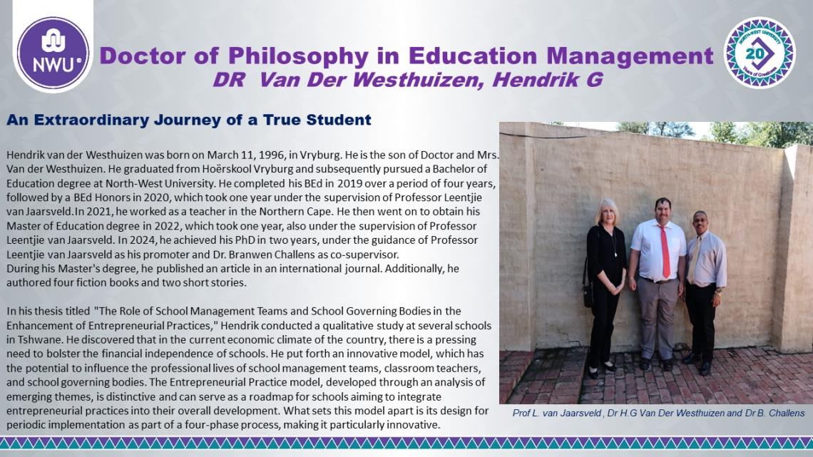 Dr Van der Westhuizen